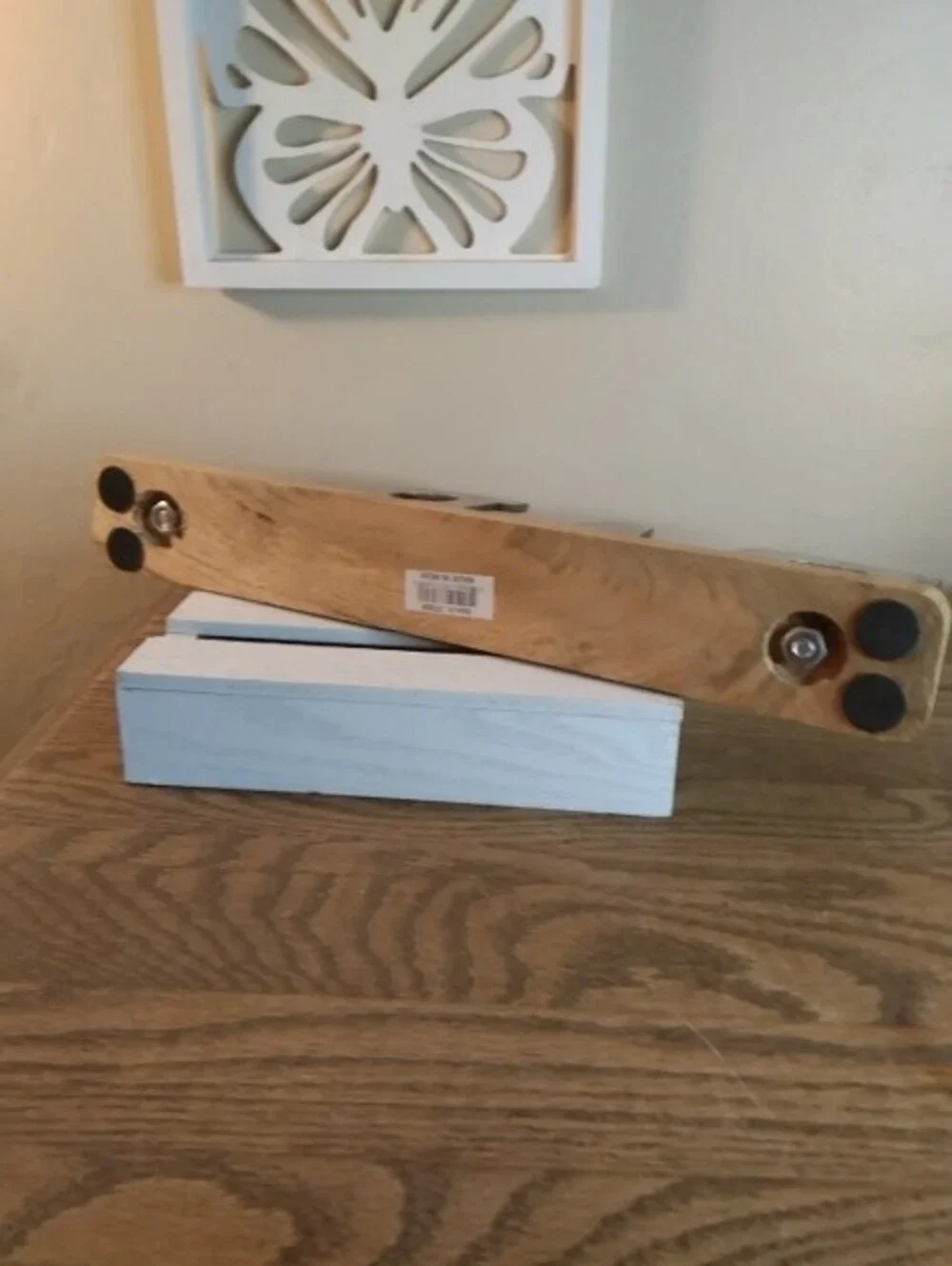 Decorative Silver 'BAR' Letter Sign on Wood Base